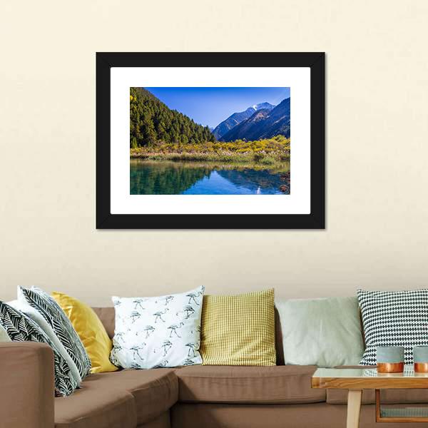 Jiuzhaigou Valley Scenic Canvas Wall Art-3 Horizontal-Gallery Wrap-25" x 16"-Tiaracle