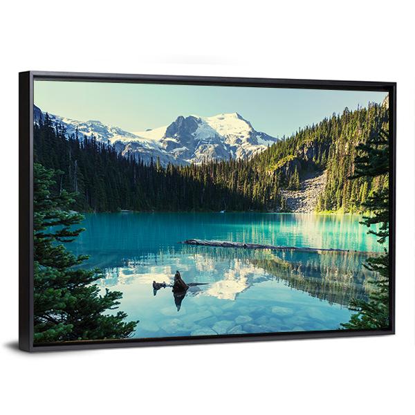Joffre Lake In Canada Canvas Wall Art-3 Horizontal-Gallery Wrap-25" x 16"-Tiaracle