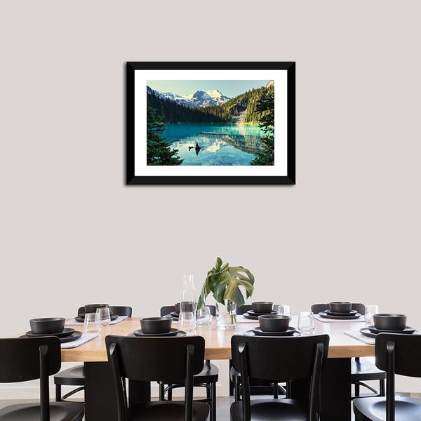 Joffre Lake In Canada Canvas Wall Art-3 Horizontal-Gallery Wrap-25" x 16"-Tiaracle