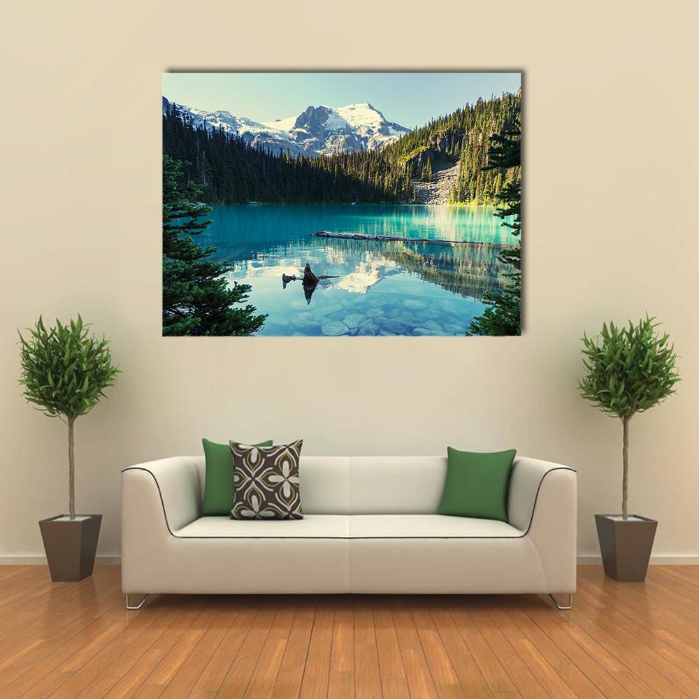 Joffre Lake In Canada Canvas Wall Art-1 Piece-Gallery Wrap-48" x 32"-Tiaracle