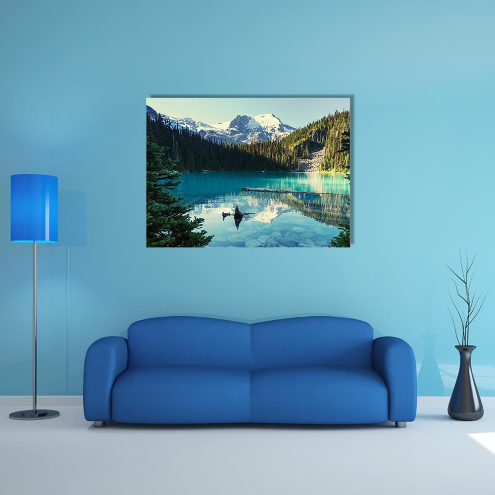 Joffre Lake In Canada Canvas Wall Art-1 Piece-Gallery Wrap-36" x 24"-Tiaracle