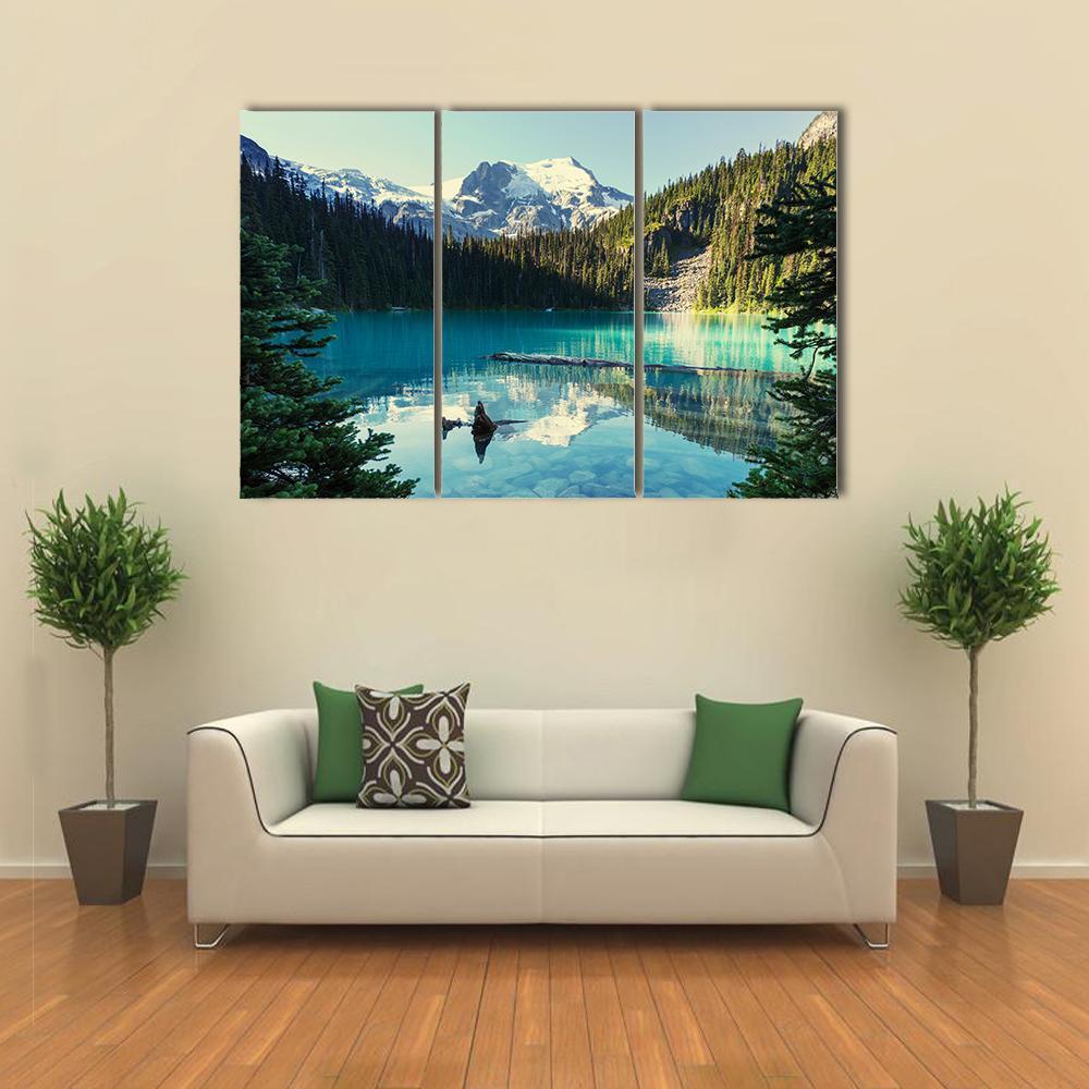 Joffre Lake In Canada Canvas Wall Art-3 Horizontal-Gallery Wrap-37" x 24"-Tiaracle