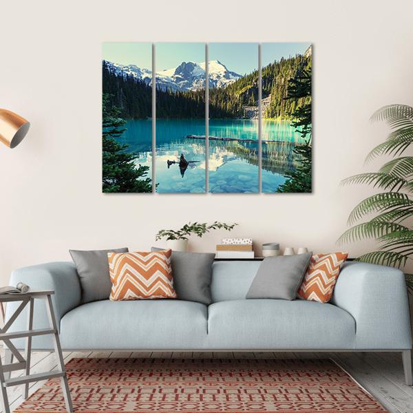 Joffre Lake In Canada Canvas Wall Art-1 Piece-Gallery Wrap-36" x 24"-Tiaracle