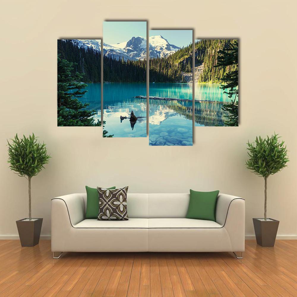 Joffre Lake In Canada Canvas Wall Art-4 Pop-Gallery Wrap-50" x 32"-Tiaracle