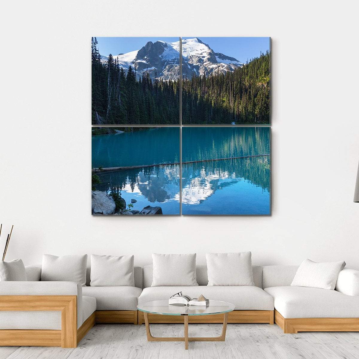 Joffre Lake Canada Canvas Wall Art-4 Square-Gallery Wrap-17" x 17"-Tiaracle