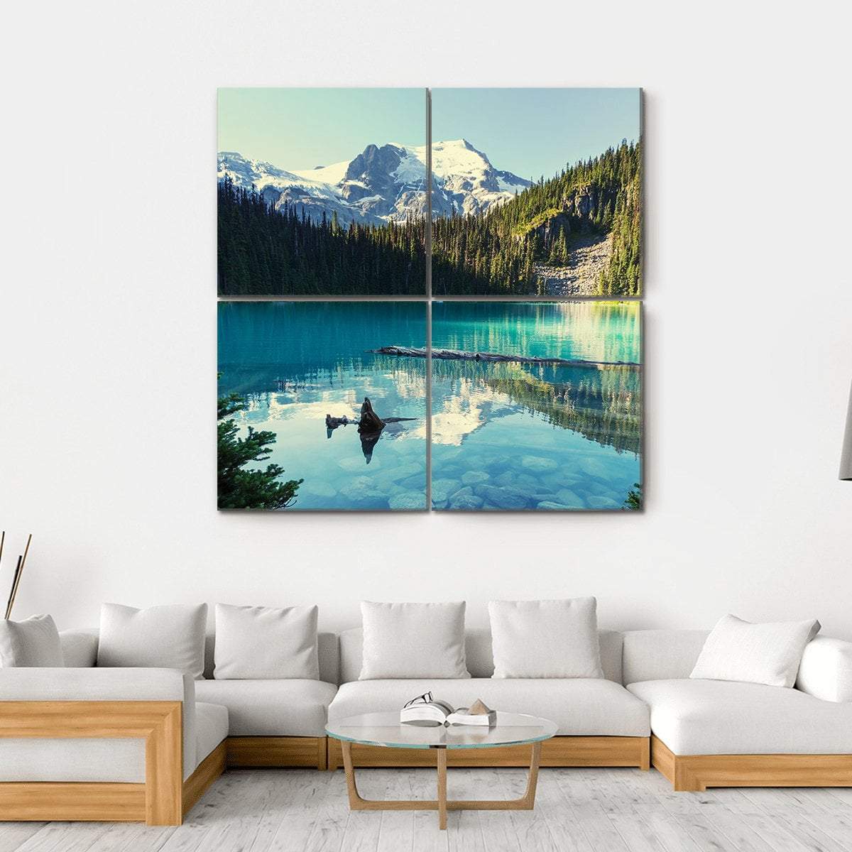 Joffre Lake In Canada Canvas Wall Art-4 Square-Gallery Wrap-17" x 17"-Tiaracle
