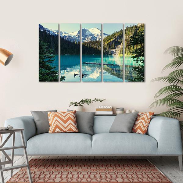 Joffre Lake In Canada Canvas Wall Art-5 Horizontal-Gallery Wrap-22" x 12"-Tiaracle