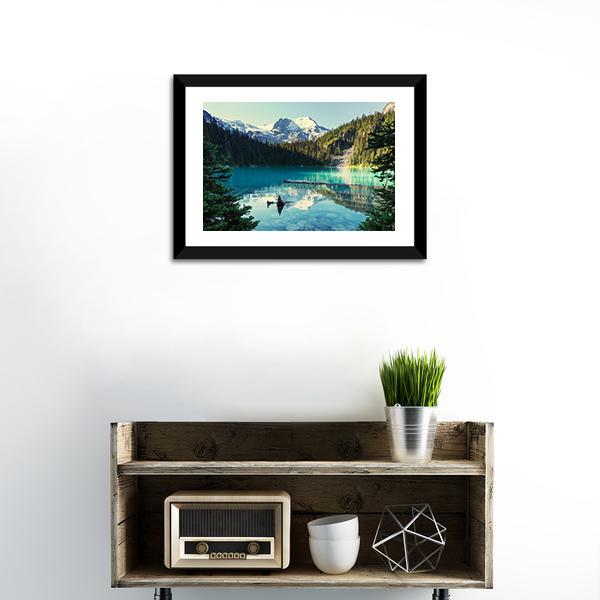 Joffre Lake In Canada Canvas Wall Art-1 Piece-Framed Print-20" x 16"-Tiaracle