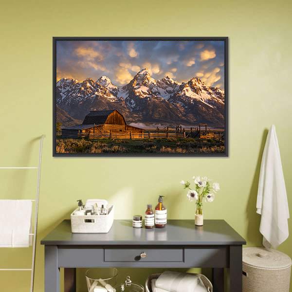 John Moulton Barn Canvas Wall Art-1 Piece-Floating Frame-24" x 16"-Tiaracle