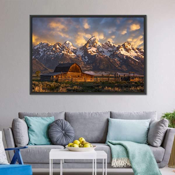 John Moulton Barn Canvas Wall Art-5 Horizontal-Gallery Wrap-22" x 12"-Tiaracle