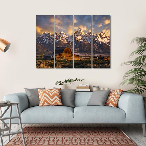 John Moulton Barn Canvas Wall Art-4 Horizontal-Gallery Wrap-34" x 24"-Tiaracle