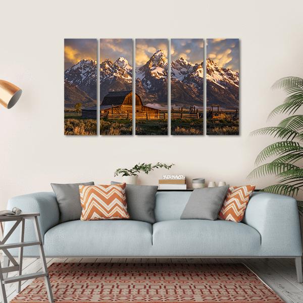 John Moulton Barn Canvas Wall Art-5 Horizontal-Gallery Wrap-22" x 12"-Tiaracle