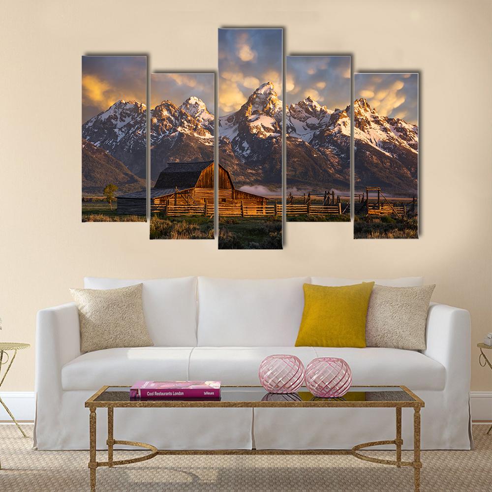 John Moulton Barn Canvas Wall Art-5 Pop-Gallery Wrap-32" x 21"-Tiaracle