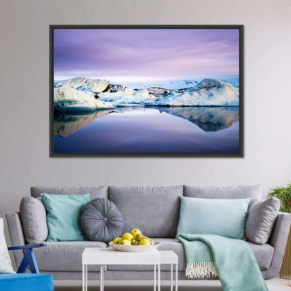 Jokulsarlon Glacier Lagoon Canvas Wall Art-3 Horizontal-Gallery Wrap-25" x 16"-Tiaracle