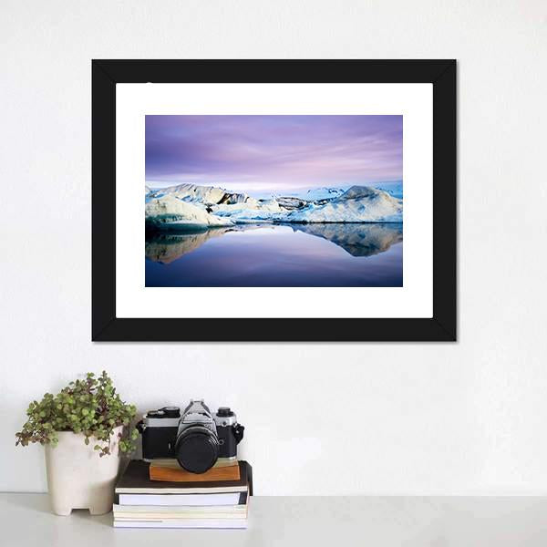 Jokulsarlon Glacier Lagoon Canvas Wall Art-1 Piece-Framed Print-20" x 16"-Tiaracle