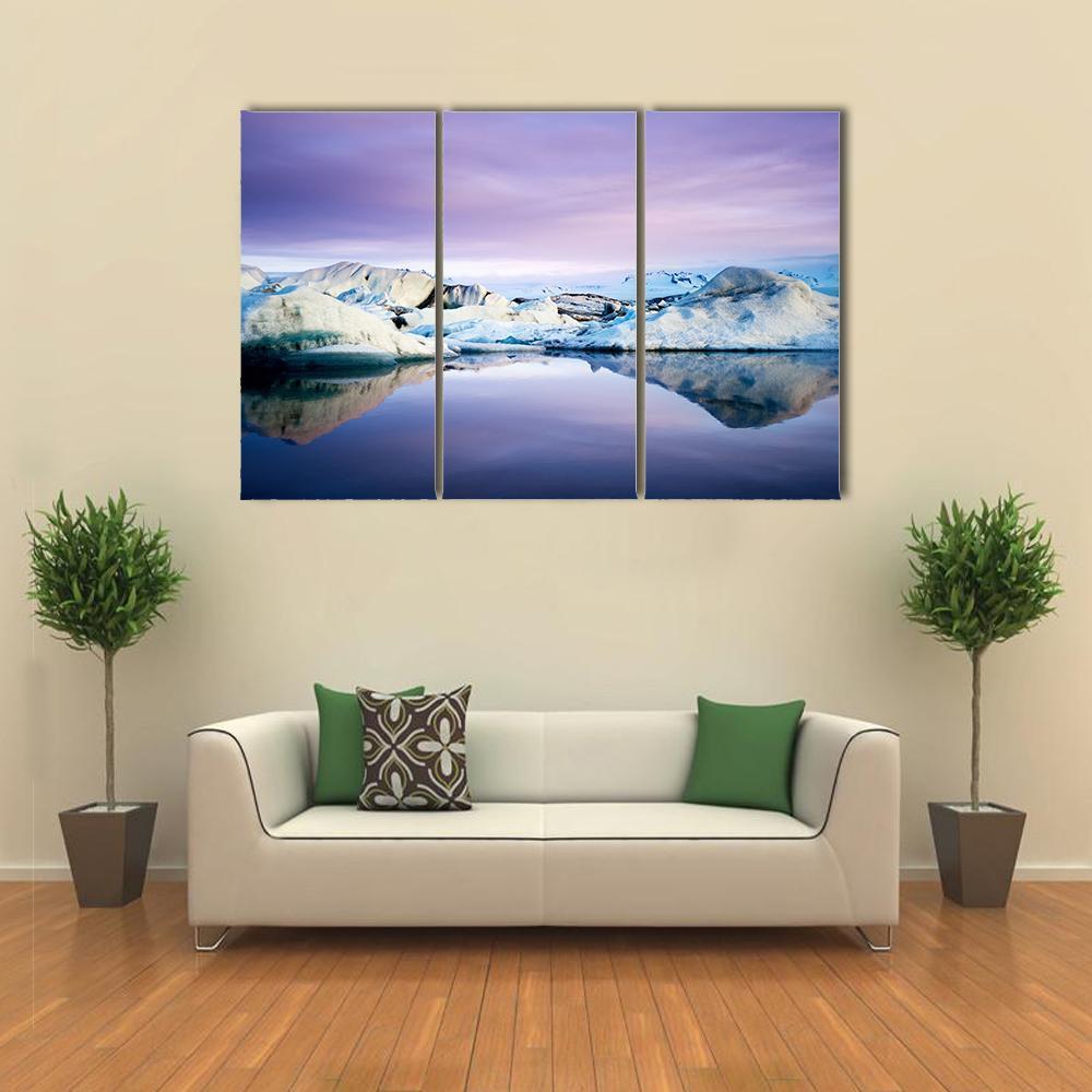 Jokulsarlon Glacier Lagoon Canvas Wall Art-3 Horizontal-Gallery Wrap-37" x 24"-Tiaracle