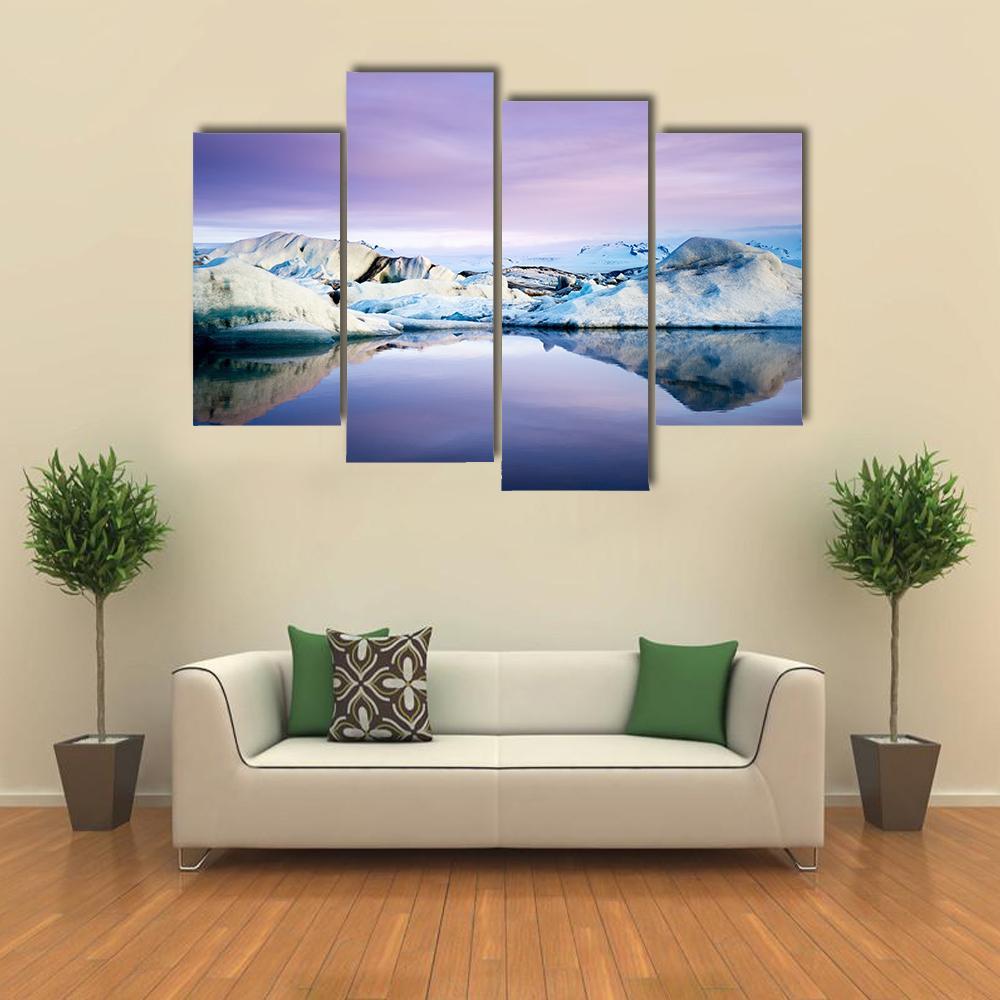 Jokulsarlon Glacier Lagoon Canvas Wall Art-4 Pop-Gallery Wrap-50" x 32"-Tiaracle