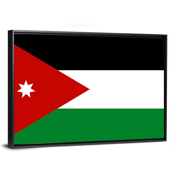 Jordan Flag Canvas Wall Art-3 Horizontal-Gallery Wrap-25" x 16"-Tiaracle