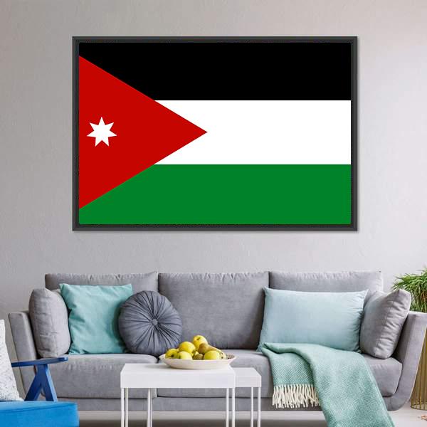 Jordan Flag Canvas Wall Art-3 Horizontal-Gallery Wrap-25" x 16"-Tiaracle