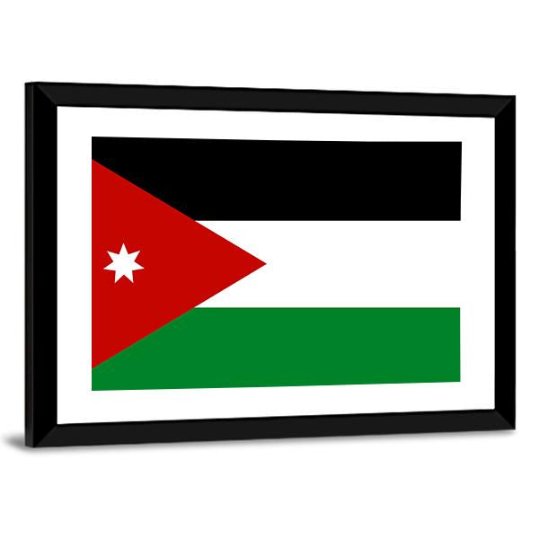 Jordan Flag Canvas Wall Art-3 Horizontal-Gallery Wrap-25" x 16"-Tiaracle