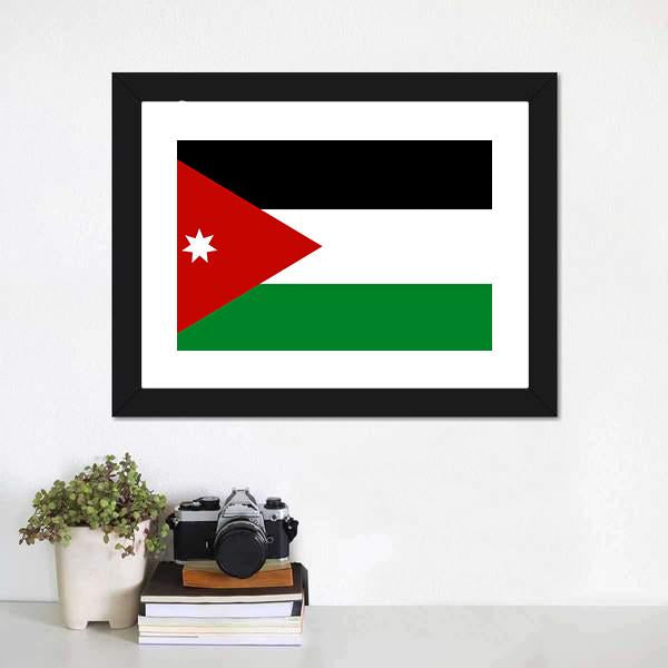 Jordan Flag Canvas Wall Art-1 Piece-Framed Print-20" x 16"-Tiaracle
