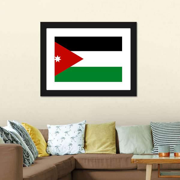 Jordan Flag Canvas Wall Art-3 Horizontal-Gallery Wrap-25" x 16"-Tiaracle