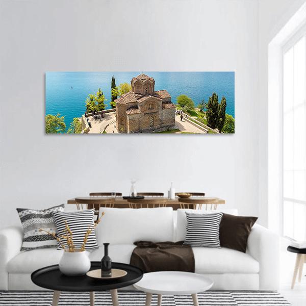 Jovan Kaneo Church Ohrid Panoramic Canvas Wall Art-1 Piece-36" x 12"-Tiaracle