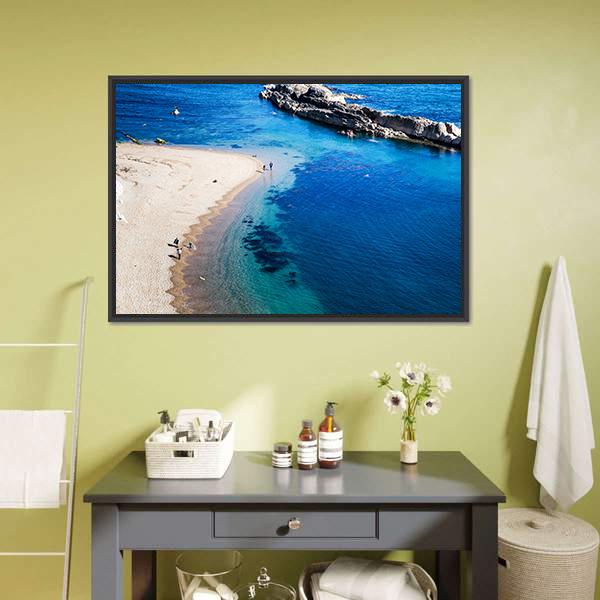 Jurassic Coast Of Dorset Canvas Wall Art-1 Piece-Floating Frame-24" x 16"-Tiaracle