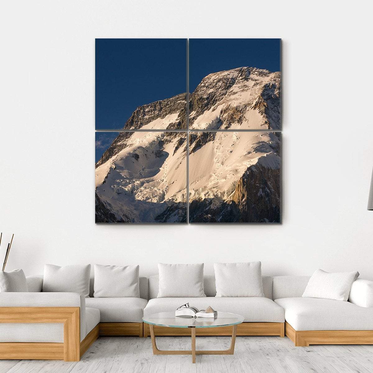 K2 Broad Peak Mountain Canvas Wall Art-4 Square-Gallery Wrap-17" x 17"-Tiaracle