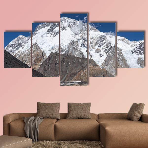 K2 Trek In Pakistan Canvas Wall Art-5 Star-Gallery Wrap-42" x 21"-Tiaracle