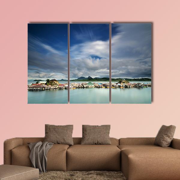 Kabalutan Village Indonesia Canvas Wall Art-3 Horizontal-Gallery Wrap-25" x 16"-Tiaracle