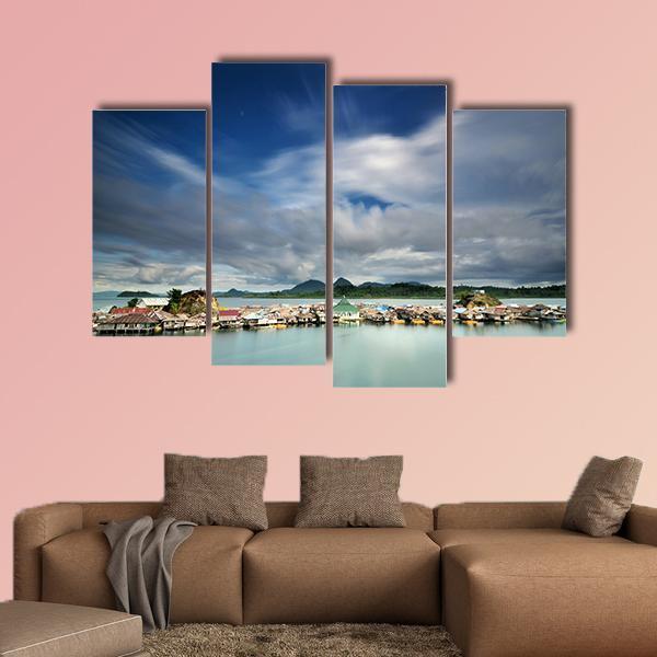 Kabalutan Village Indonesia Canvas Wall Art-4 Pop-Gallery Wrap-50" x 32"-Tiaracle
