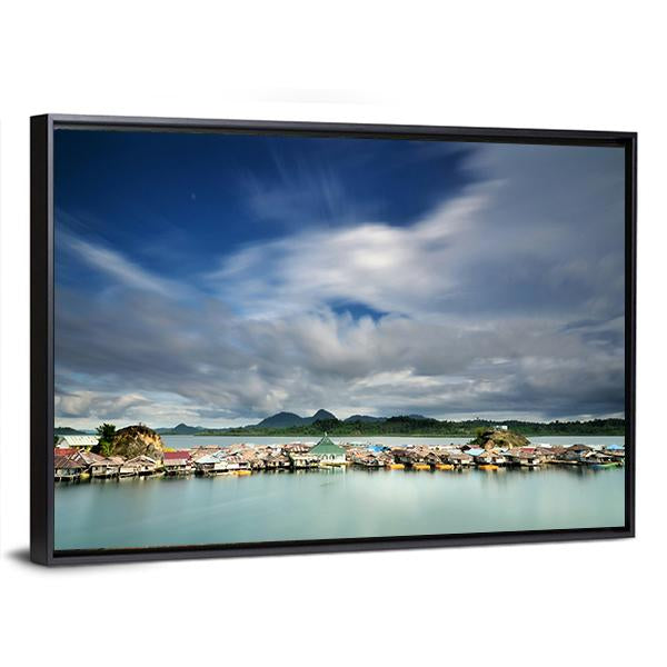 Kabalutan Village Indonesia Canvas Wall Art-3 Horizontal-Gallery Wrap-25" x 16"-Tiaracle