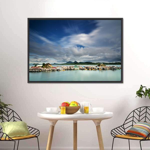 Kabalutan Village Indonesia Canvas Wall Art-3 Horizontal-Gallery Wrap-25" x 16"-Tiaracle