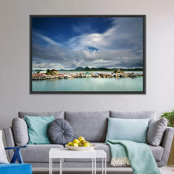 Kabalutan Village Indonesia Canvas Wall Art-3 Horizontal-Gallery Wrap-25" x 16"-Tiaracle