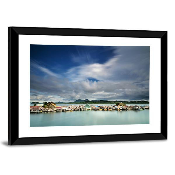 Kabalutan Village Indonesia Canvas Wall Art-3 Horizontal-Gallery Wrap-25" x 16"-Tiaracle
