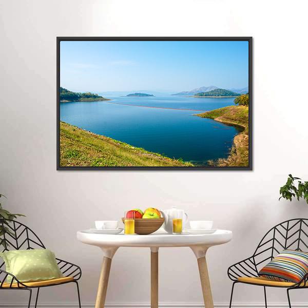 Kaeng Krachan Dam In Petcahburi Canvas Wall Art-3 Horizontal-Gallery Wrap-25" x 16"-Tiaracle