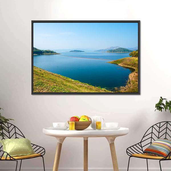 Kaeng Krachan Dam In Petcahburi Canvas Wall Art-3 Horizontal-Gallery Wrap-25" x 16"-Tiaracle