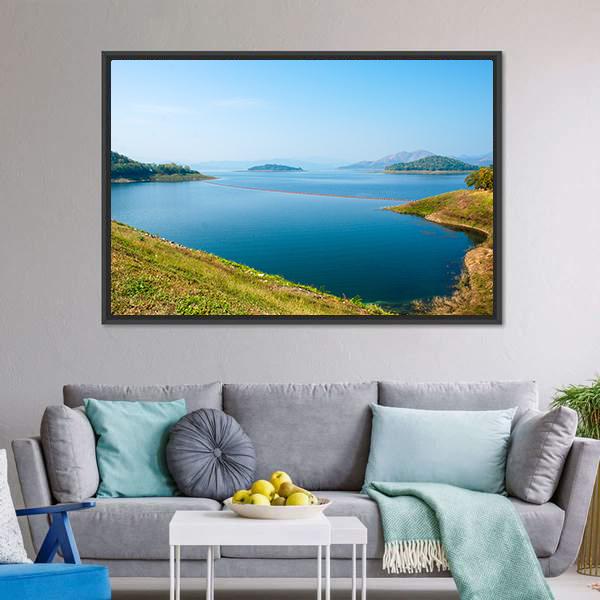 Kaeng Krachan Dam In Petcahburi Canvas Wall Art-3 Horizontal-Gallery Wrap-25" x 16"-Tiaracle
