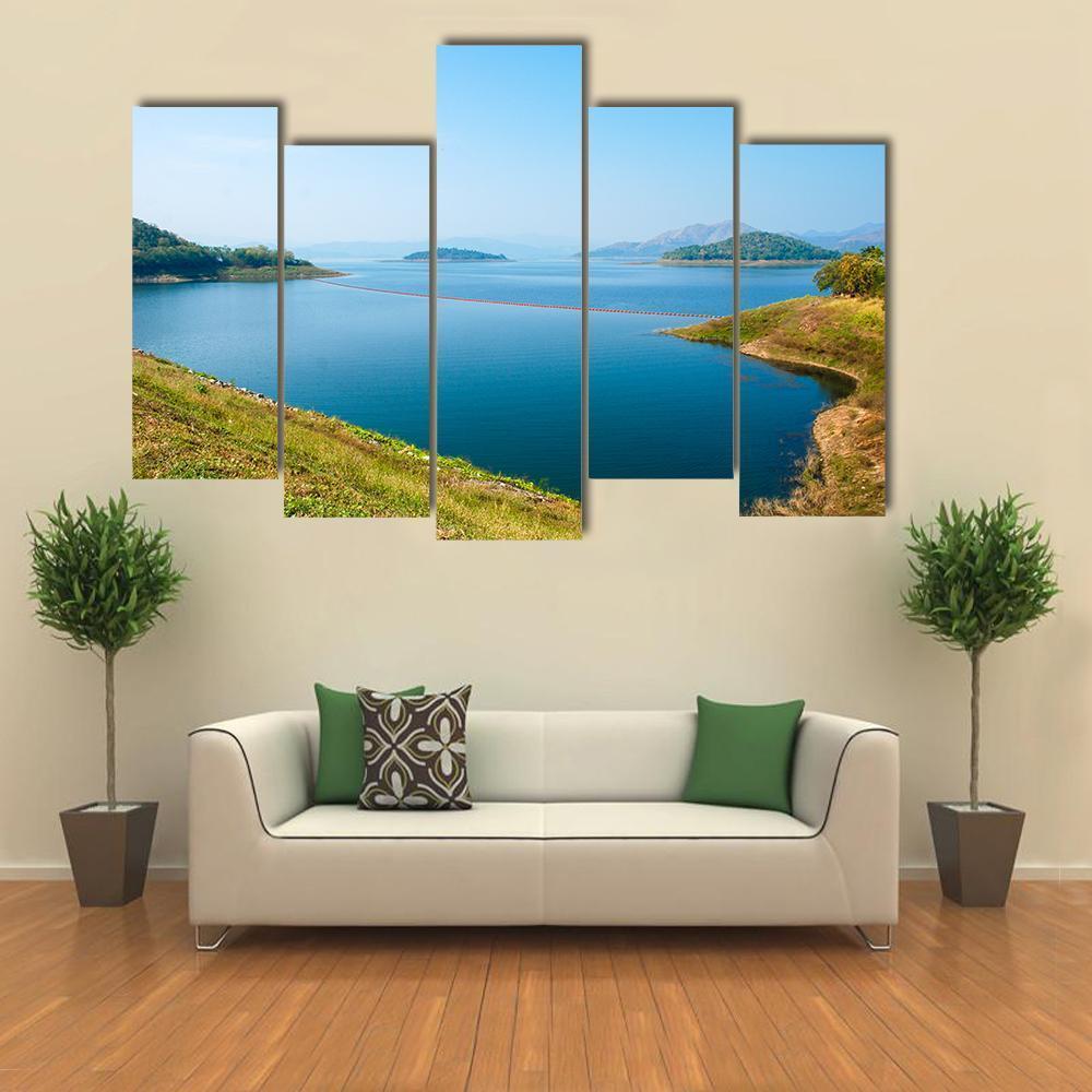 Kaeng Krachan Dam In Petcahburi Canvas Wall Art-5 Pop-Gallery Wrap-47" x 32"-Tiaracle