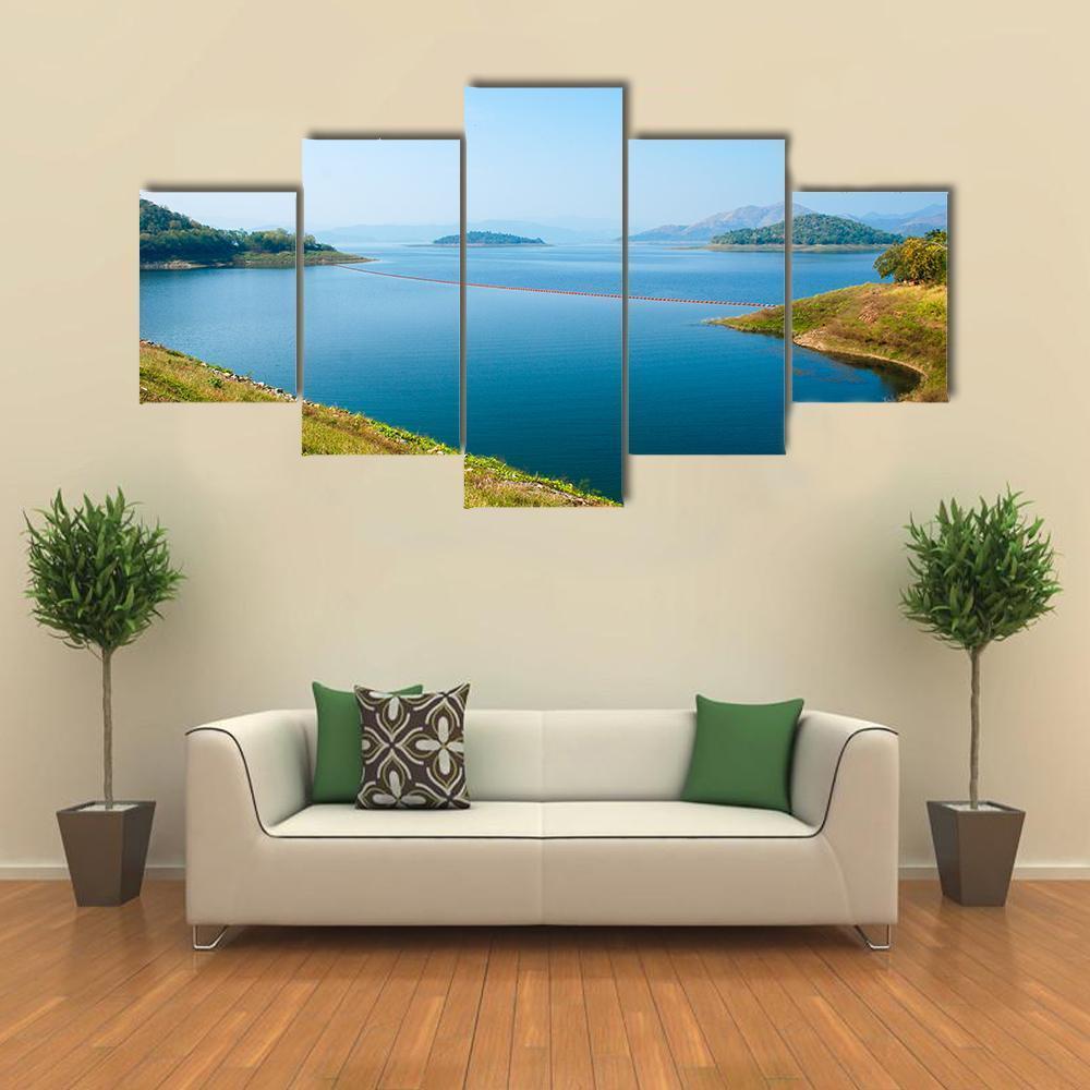 Kaeng Krachan Dam In Petcahburi Canvas Wall Art-5 Star-Gallery Wrap-62" x 32"-Tiaracle