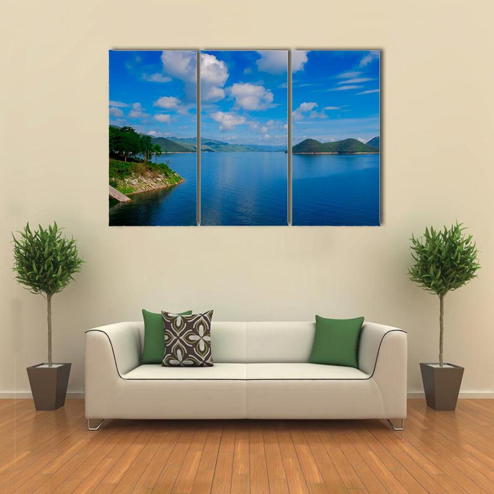 Kaeng Krachan Dam Thailand Canvas Wall Art-3 Horizontal-Gallery Wrap-37" x 24"-Tiaracle