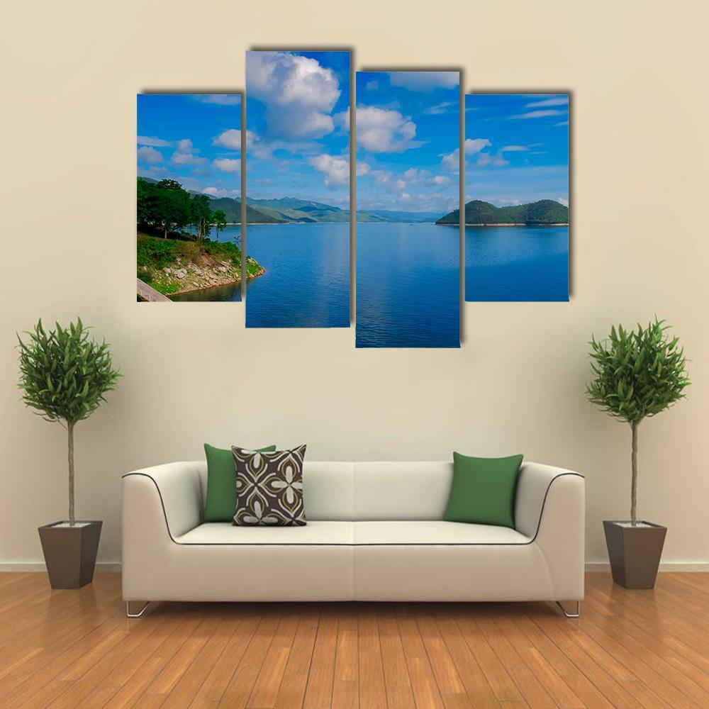 Kaeng Krachan Dam Thailand Canvas Wall Art-4 Pop-Gallery Wrap-50" x 32"-Tiaracle