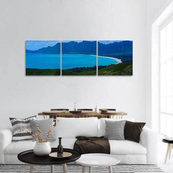 Kaiwa Ridge Trail Panoramic Canvas Wall Art-3 Piece-25" x 08"-Tiaracle