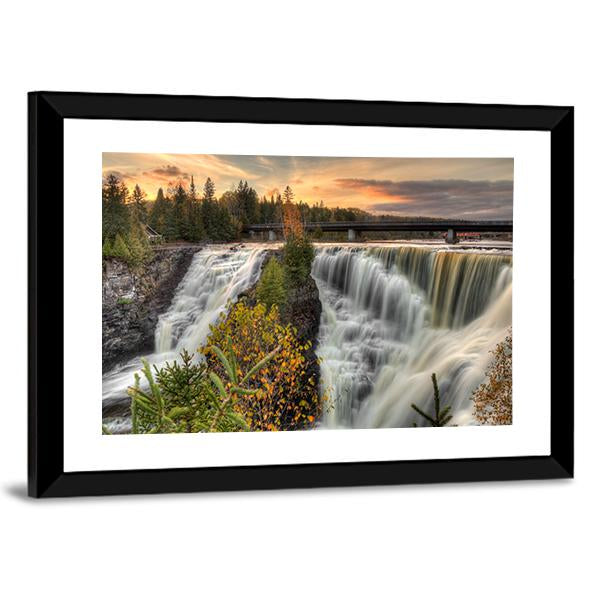 Kakabeka Falls In Autumn Canvas Wall Art-5 Horizontal-Gallery Wrap-22" x 12"-Tiaracle