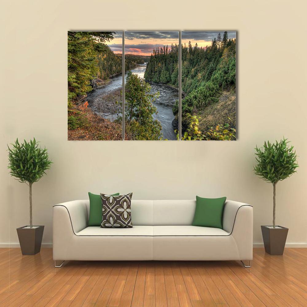Kakabeka Falls Canvas Wall Art-3 Horizontal-Gallery Wrap-37" x 24"-Tiaracle