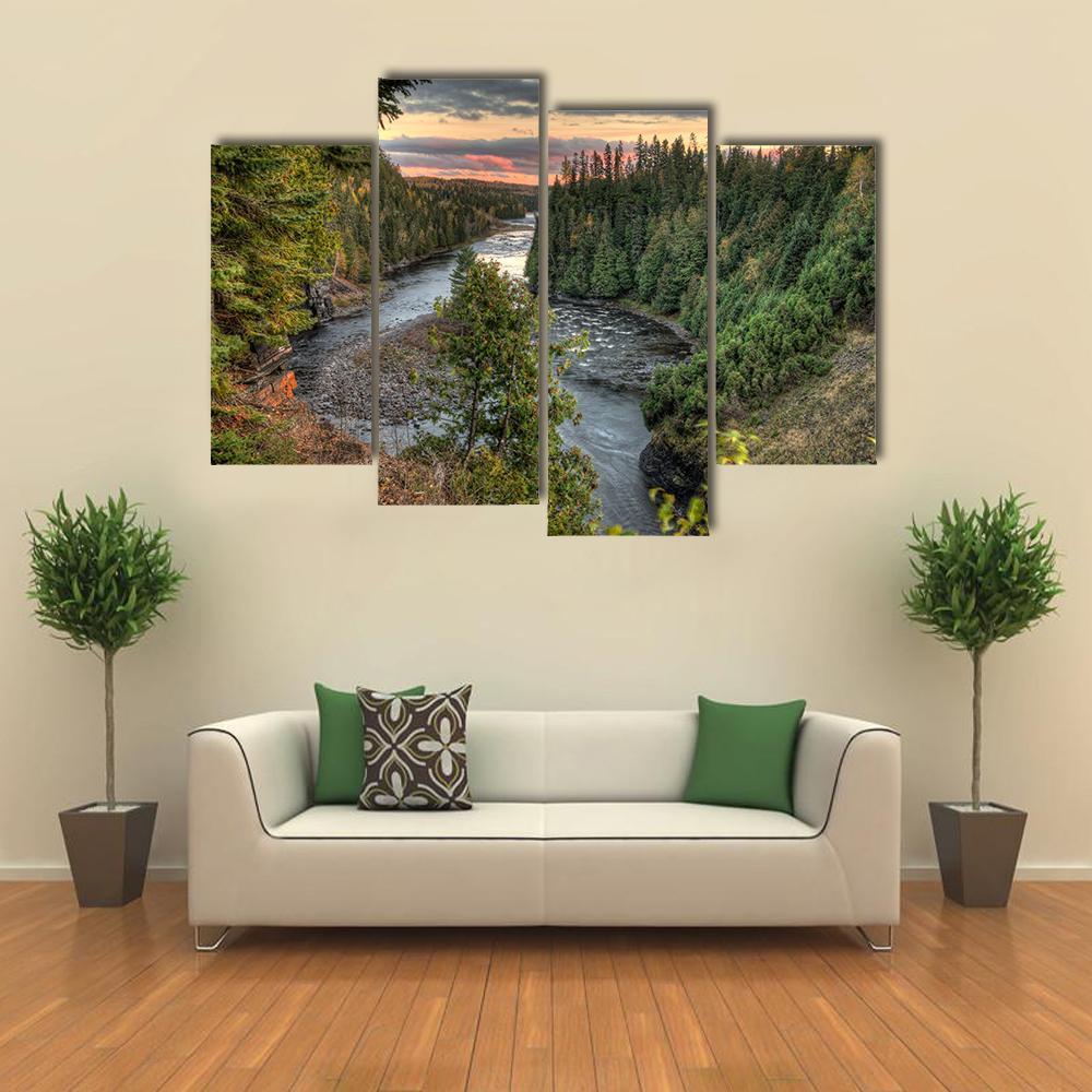 Kakabeka Falls Canvas Wall Art-4 Pop-Gallery Wrap-50" x 32"-Tiaracle