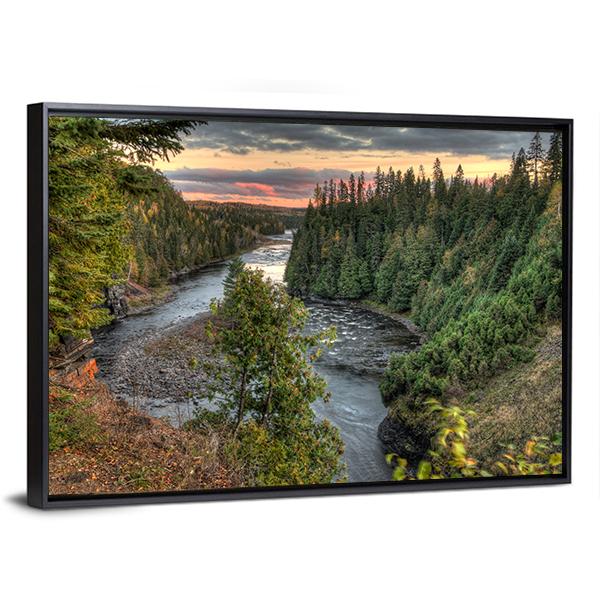 Kakabeka Falls Canvas Wall Art-5 Horizontal-Gallery Wrap-22" x 12"-Tiaracle