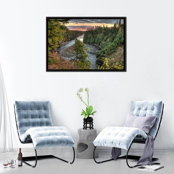 Kakabeka Falls Canvas Wall Art-5 Horizontal-Gallery Wrap-22" x 12"-Tiaracle