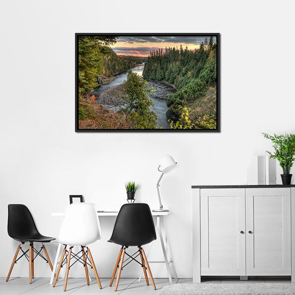 Kakabeka Falls Canvas Wall Art-5 Horizontal-Gallery Wrap-22" x 12"-Tiaracle